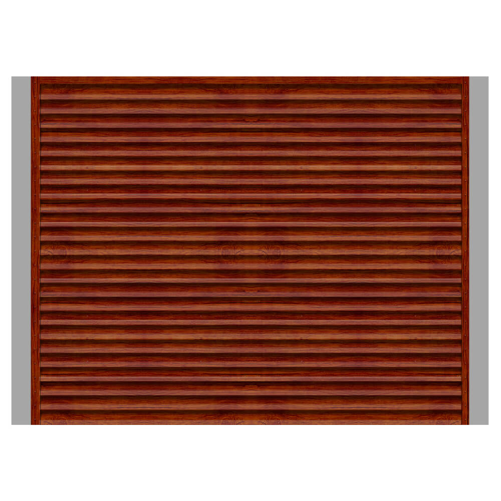 Забор жалюзи ЭКО-Z Кедр Темный 3D SteelArt односторонний с металлическими столбами