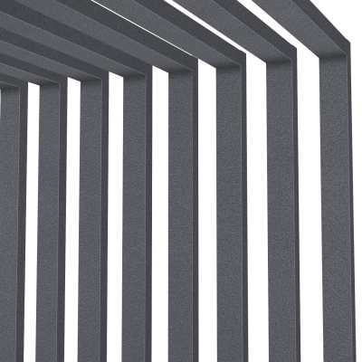 Декоративные рейки металлические RAL7024/7024 МАТТЕ Серый Графит двусторонний на стенах и потолке в сборе