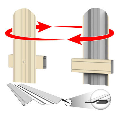 Штакетник металлический ЭКО М-образный 95мм RAL1015 Слоновая Кость фото крепления