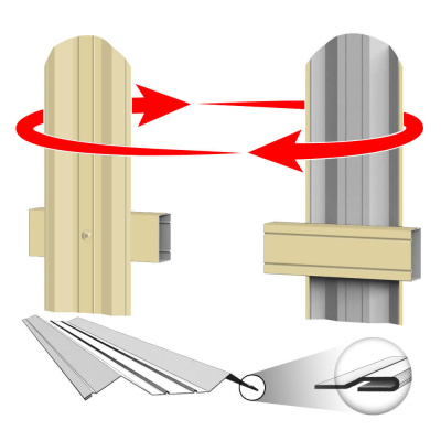 Штакетник металлический ЭКО М-образный 95мм RAL1014 Бежевый фото крепления